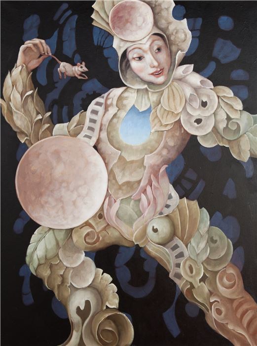 Dolores Chiappone, Fractilian Fairy, oil on canvas, 40 x 30", 1990 